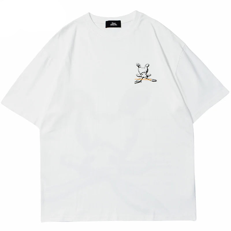 Y2K Graphic Tee – Hip Hop Streetwear Tshirt 2023 Men Cute Rabbit Letter Printe – Modern Streetwear for Everyone