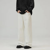 men solid color denim wide leg straight streetwear fashion loose casual jeans pants women y2k jeans trousers unique jeans style 1838