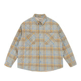 Autumn Winter Men Streetwear Fashion Loose Casual Oversize Plaid Cotton-padded Shirt Style Parkas Jacket Campus Couple Coat
