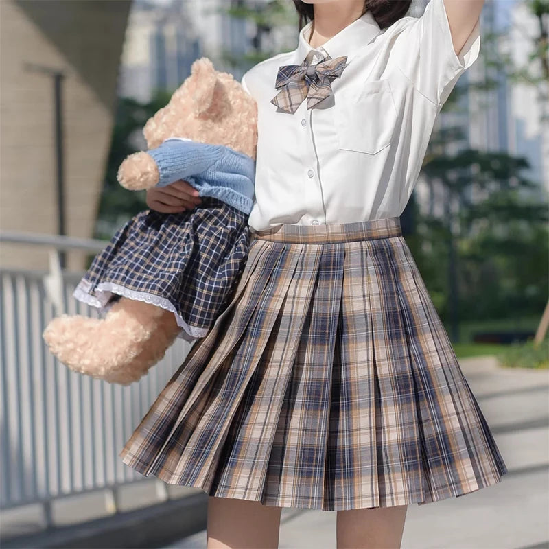 Jk Uniforms Gyaru School Uniform for Girl Student Pleated Skirt Uniform Set Women Short Sleeve Bow Tie Seifuku Japanese Style