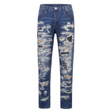 retro washed 3d printed fake distressed jeans hip hop denim pants streetwear jean pants mens harajuku cotton trousers joggers streetwear sweatpants