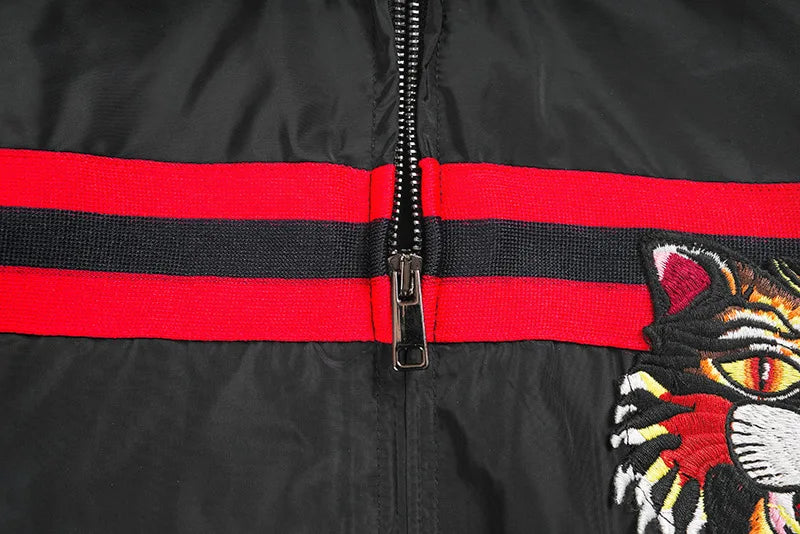 New 2022 Warm Winter Luxury Men Embroidered leopard Zipper Casual Mess Inside Windbreaker With Hoody Trench Jackets Coat #A457