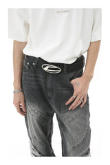 fashion loose streetwear denim jeans new casual wide legs straight jean pants hip hop ripped joggers baggy jeans men clothing unique joggers style 4396
