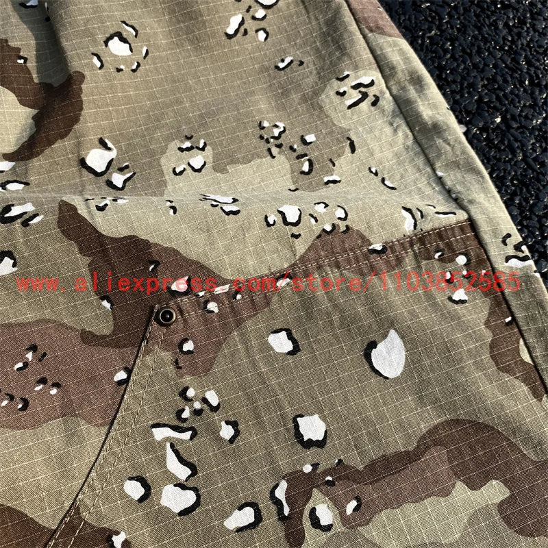 2024 new american vintage direct casual functional work pants heavy duty washed outdated logging pants desert camo high street unique default style 2973