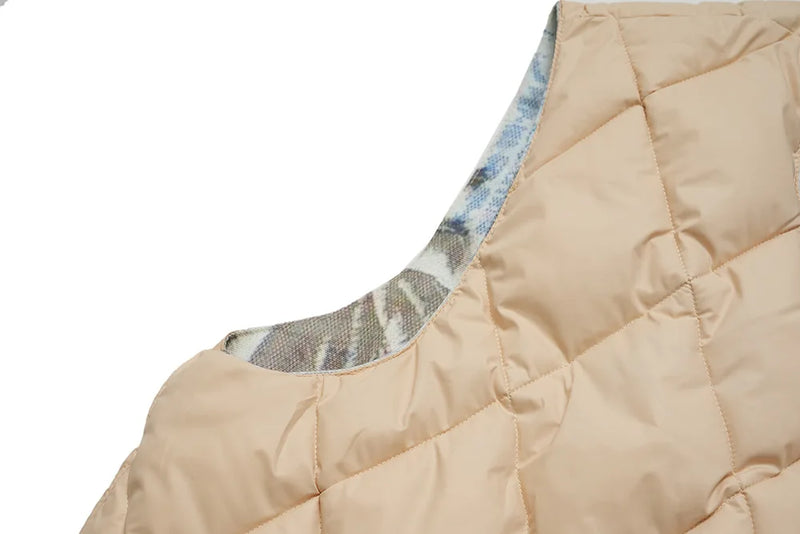 hip hop loose jacket vest unisex casual cotton padded vests mens harajuku streetwear printed sleveless warm reversible coat n - variant style 08936a for streetwear fashion