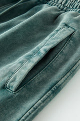 high street dark distressed vintage baggy joggers pants ins versatile drawstring sports pants men washing wax dyeing sweatpants unique joggers style 3206