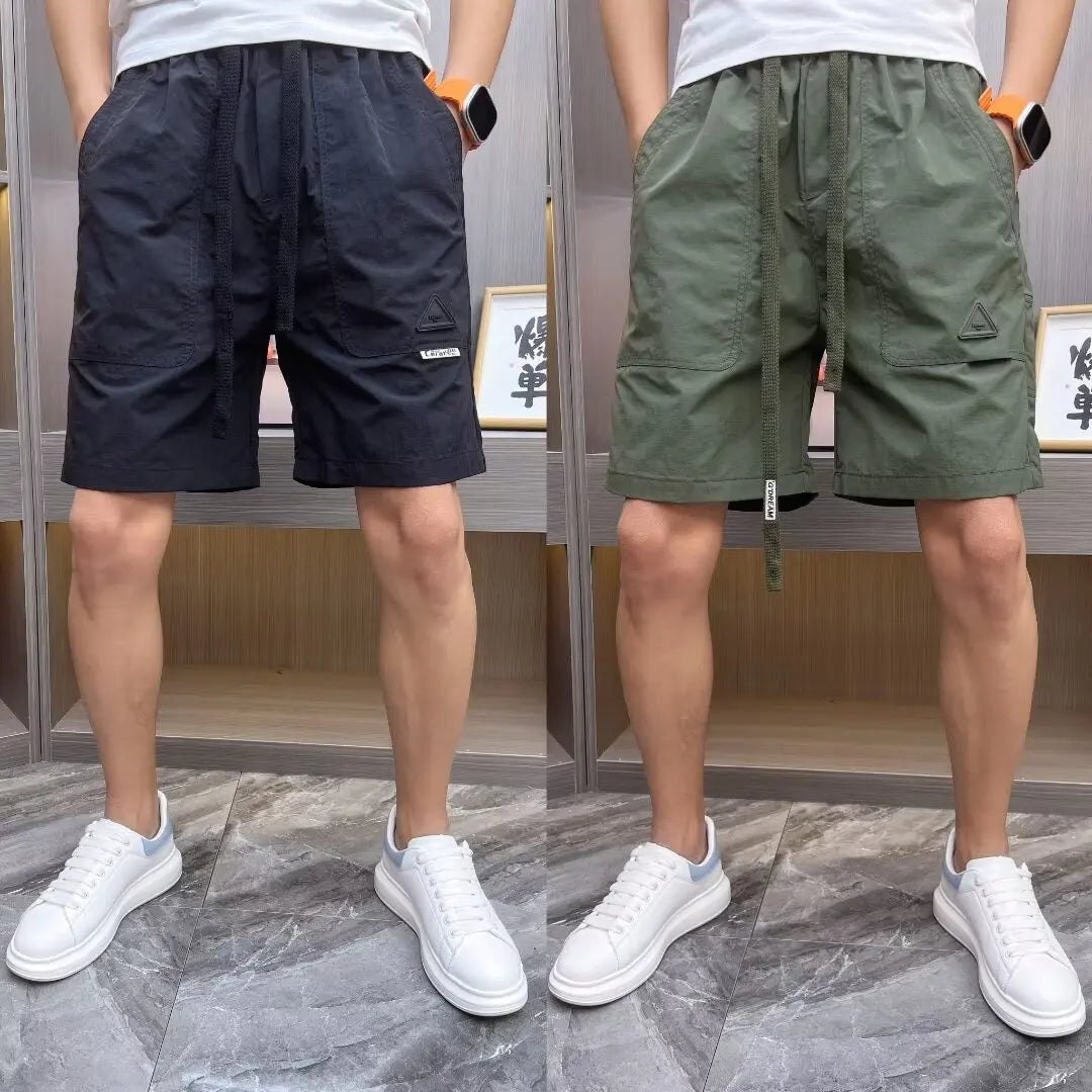 Men Casual Shorts 2024 Summer korean Fashion Brand Drawstring Waist