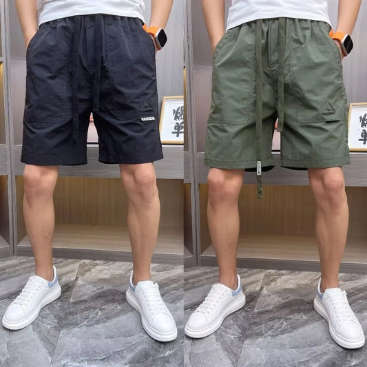 Men Casual Shorts 2024 Summer korean Fashion Brand Drawstring Waist