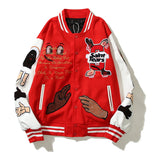 4b2998 high-street-color-block-graffiti-embroidery-baseball-jacket-mens-leather-sleeve-woolen-patchwork-stand-oversized-winter-coats style print hip quality image fit fashion everyday - premium graphic unisex oversized hop streetwear style wear urban design essential high material casual streetwear design ID ffdb9