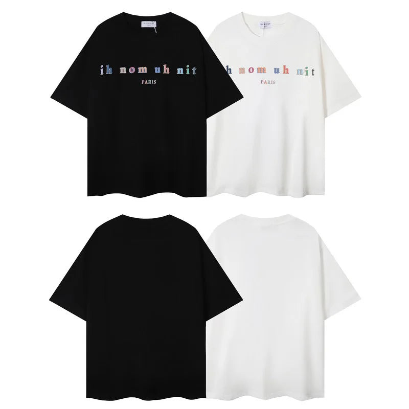 Glitchcore Fashion – High Quality Ih Nom Uh Nit T Shirt Masked Men Letter Printin – Urban Streetwear for Men & Women