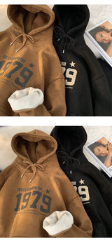 Winter New Korean Men's Hooded Sweatshirt New Niche Ins Harajuku Style Personality Loose Casual Y2K Couple Thickened Jacket Top