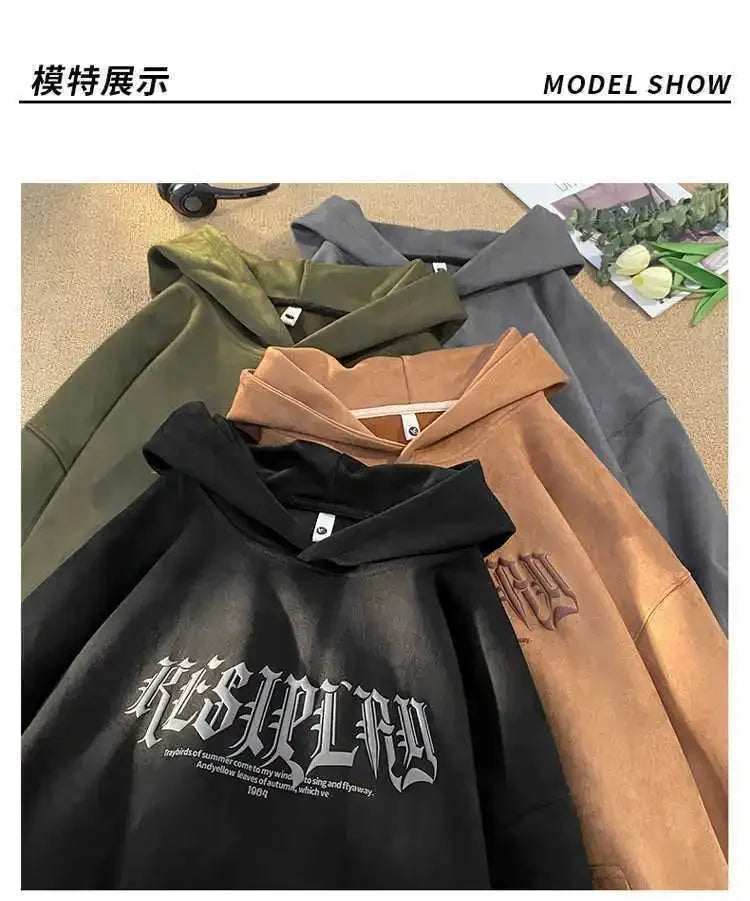 Autumn And Winter Coats For Men American Trendy Brand Loose Suede Swea