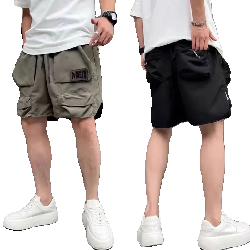 Large Pocket Mens Cargo Shorts with Pockets Letters Outdoor Sports Function