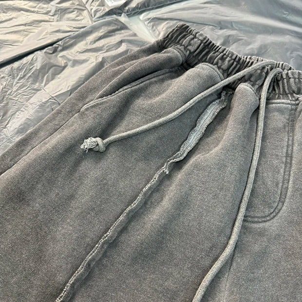 New 2024 Novelty High THUG CLUB Old Washed Rhine Stone Heavy Skateboard Street Cotton Casual Shorts Kanye Hip-hop Parkour #U46