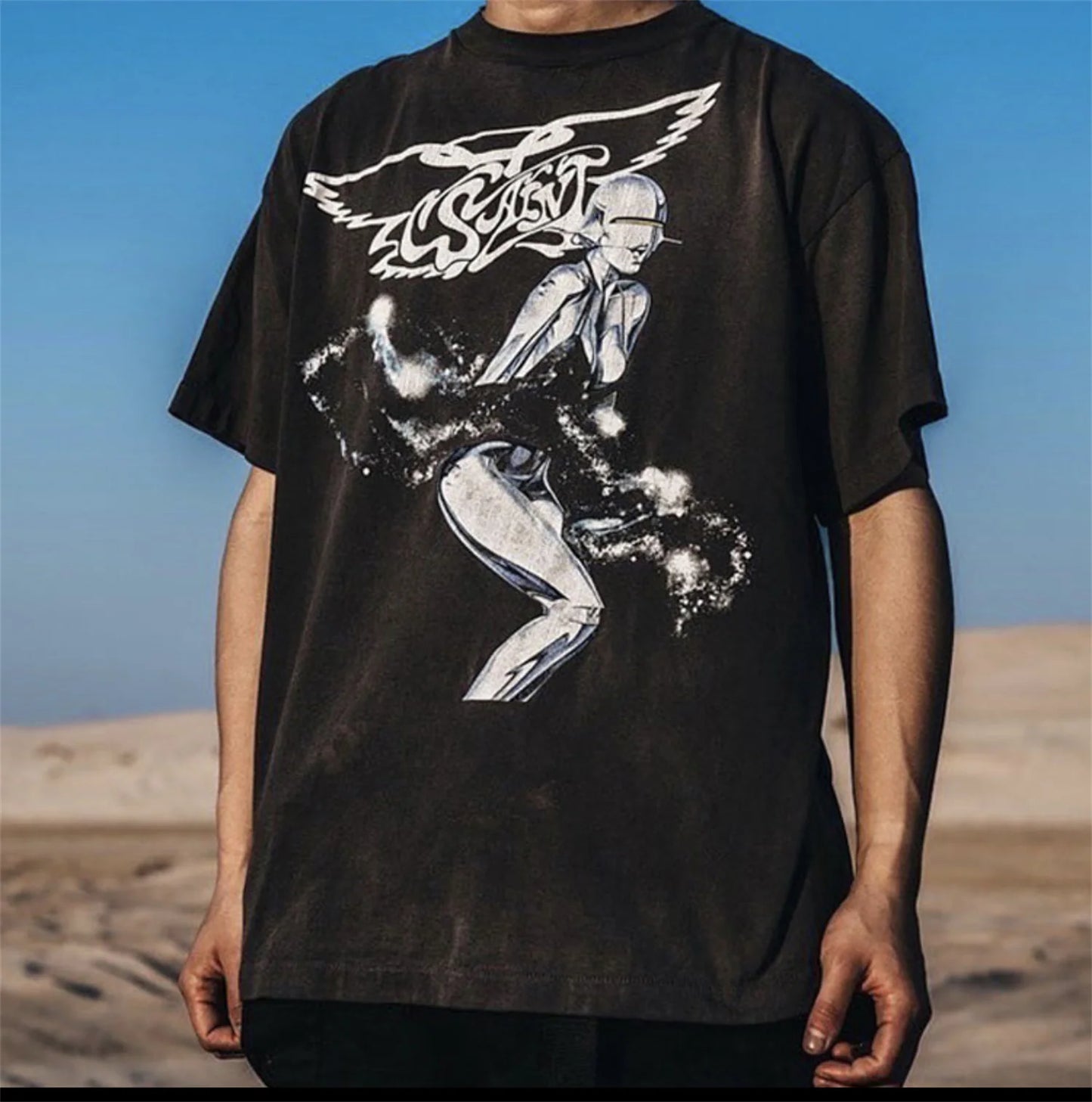 gothic vintage t-shirt featuring old school 90s vintage retro printing high street streetwear cotton casual loose tops t shirt
