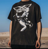 gothic vintage t-shirt featuring old school 90s vintage retro printing high street streetwear cotton casual loose tops t shirt