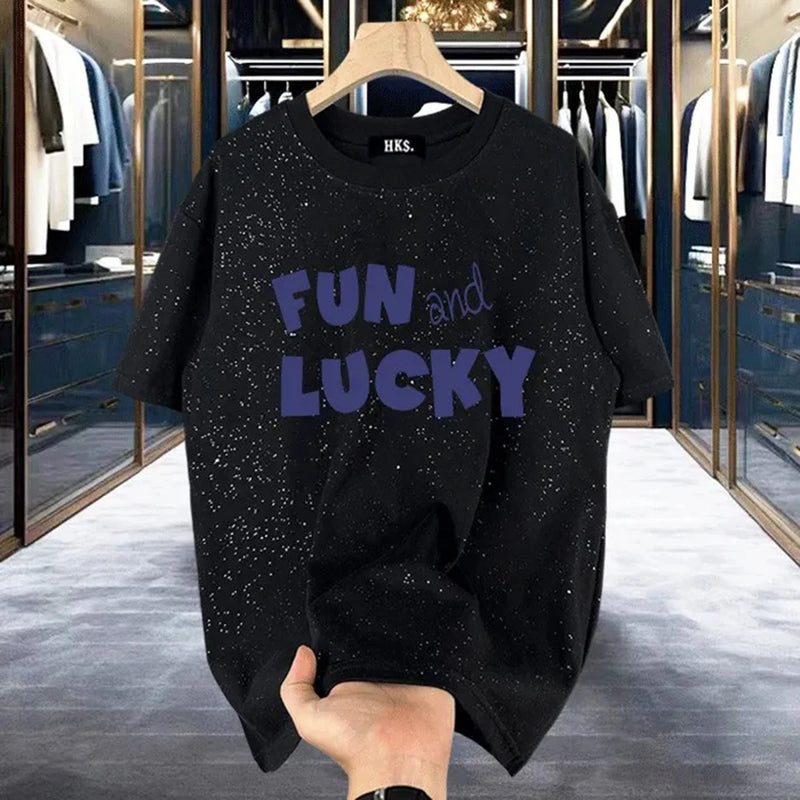 Trapwear Aesthetic piece – Mens T Shirt Shining Starry Sky Casual Interesting Printed T