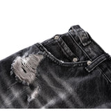 knee destroy big holes high street pants mens casual harajuku zipper straight trousers hip hop fashion streetwear baggy joggers unique joggers style 2907