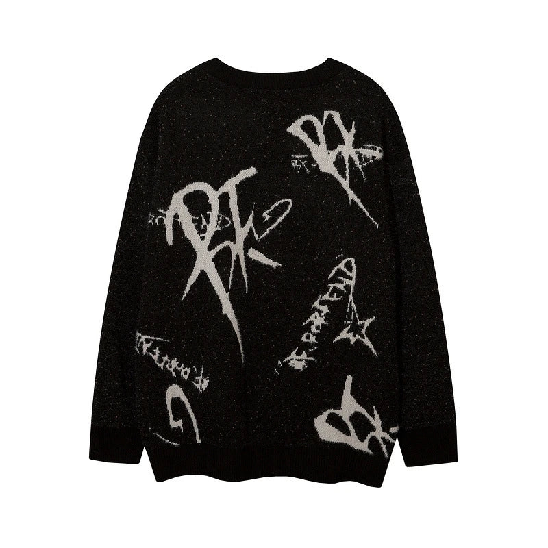 rainbowtouches men sweaters high street crew neck trendy pullover vintage loose knitted sweater spring and autumn mens clothing aesthetic street look hoodie, unique limited edition hoodie, trendy hip hop style outerwear