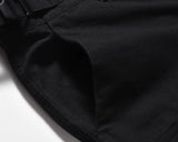 american streetwear zipper cargo straight trousers two different wearing washed detachable multi pocket mens balck tactical pant unique cargo style 1839
