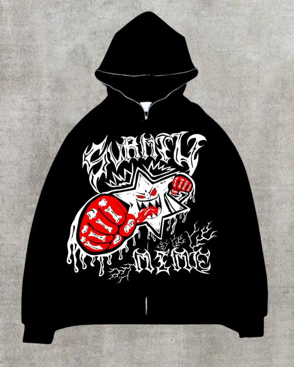 Y2K Womens Mens Hoodies Clothing Long Sleeve Pullover Zip Sweatshirt S