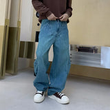 cityboy splice fashion brand jeans men streetwear hip hop vibe loose casual straight washed denim baggy jeans pant man trousers urban skinny jeans