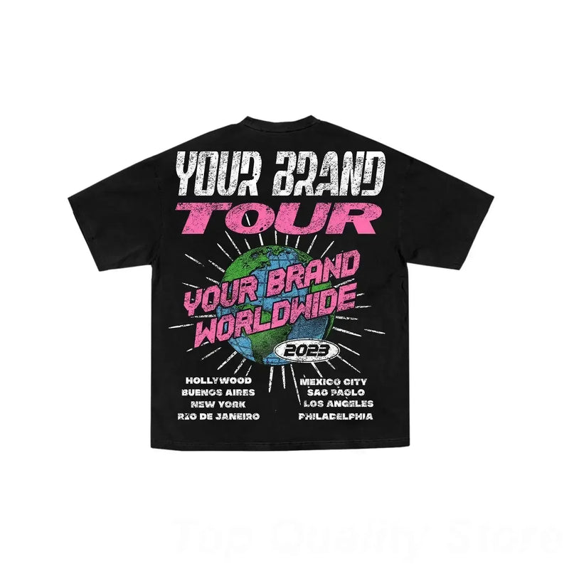 Vaporwave Anime panel – New Gothic Cartoon Toy Letter Printed Large Pattern T Shirt