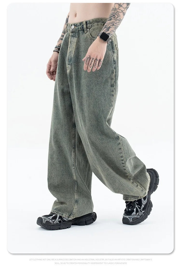 Autumn and winter new mud-dyed jeans