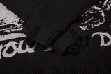 fashion hip hop knitted sweater men autumn winter o neck anime pattern pullover streetwear casual loose sweaters jumper knitwear trendy hip hop style outerwear, high quality cotton pullover, aesthetic street look hoodie