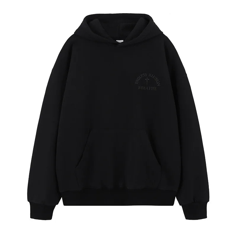 Reaper hoodie with alternative darkwear and shadowy details