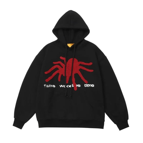 gothic tribal flames featuring fashion spider web printed hoodies unisex hip hop y2k sweatshirt streetwear mens casual hooded autumn warm loose tops hoodies