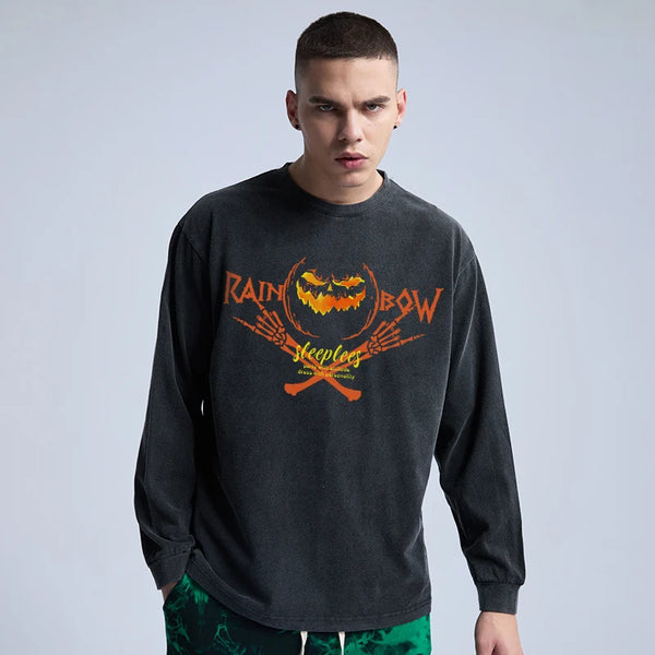 Trapwear Shirt – Rainbowtouches Washed Mens Long T Shirt Unisex Vintage Fashi – Modern Streetwear for Everyone