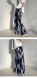pleated pants mens fashion retro casual pants men japanese streetwear loose hip hop wide leg pants mens ice silk trousers m 3xl unique default style 3672