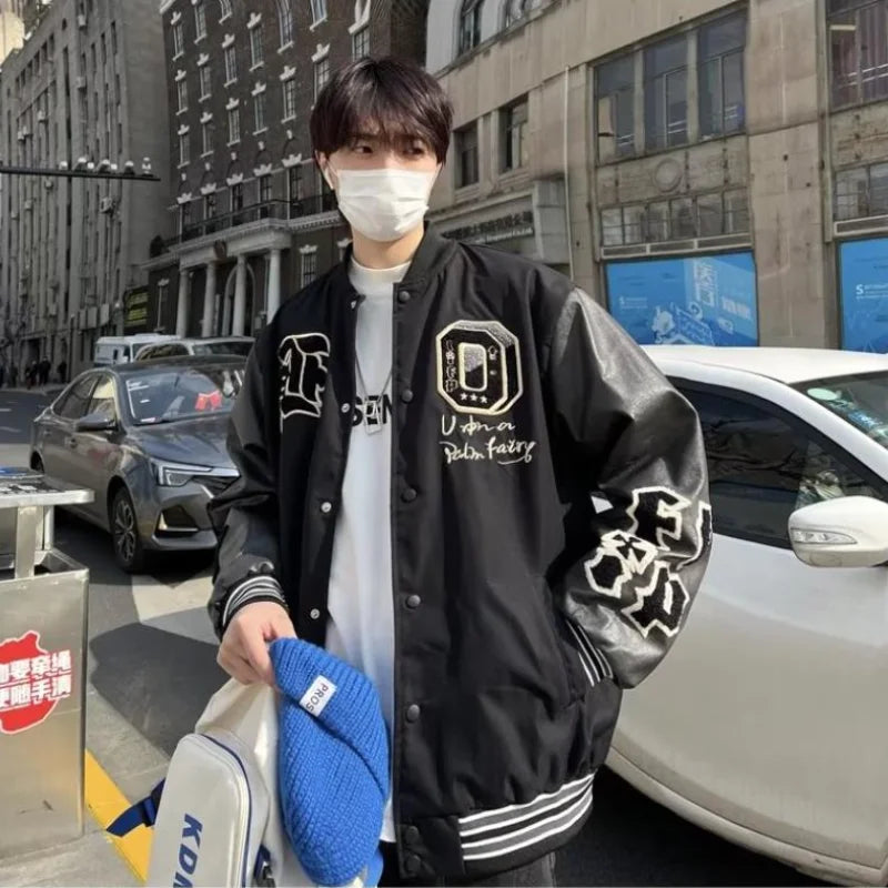 grunge street bomber, modern fit for men, oversized fit