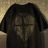 "The Black Cross" Graphic Unisex Streetwear Women Men Y2K T-Shirt