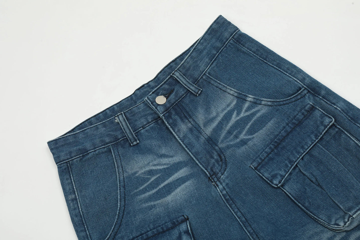 american retro buttons detachable design wide cargo jeans mens womens straight leg pants hip hop washed jeans overall 2023 unique cargo style 915