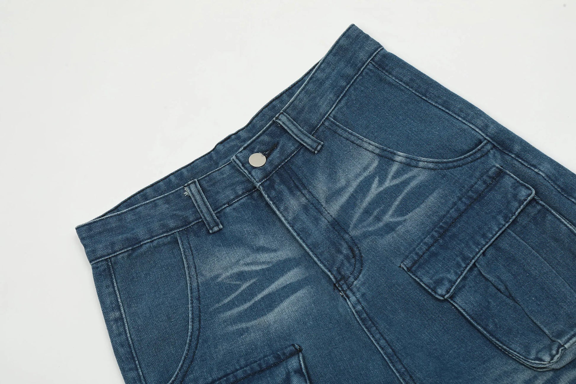 american retro buttons detachable design wide cargo jeans mens womens straight leg pants hip hop washed jeans overall 2023 unique cargo style 915