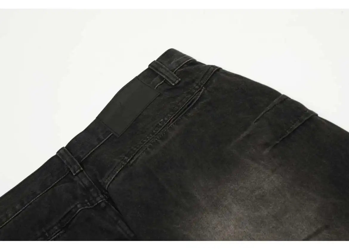 hip hop american trend retro straight leg washed denim jeans spring and autumn high street couple loose wide leg casual pants unique jeans style 624