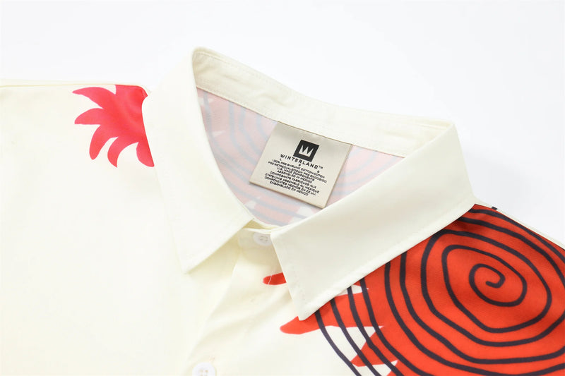 24SS Vintage Retro Starfish Direct Print High-Street Casual Beach Style Quality Short Sleeve Shirt