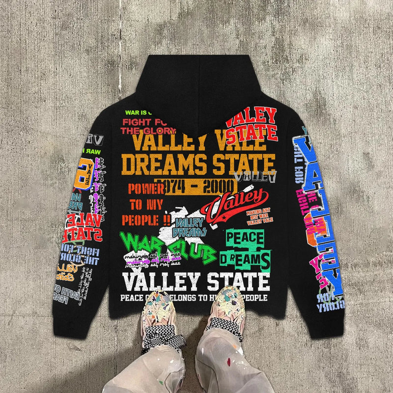 Y2K Graphic Tee – Vintage War Graphic Print Hoodies Women Y2K Tops Sweatshirt