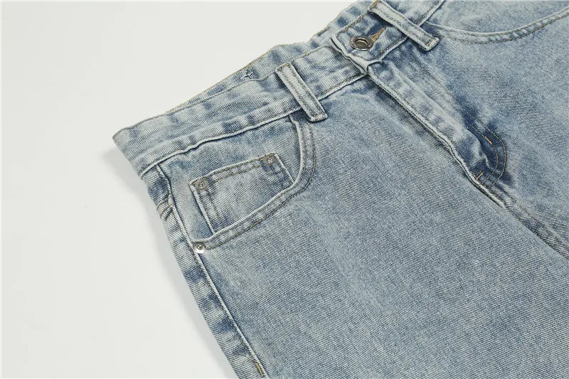fashion back letters embroidery denim jeans mens casual zipper straight harajuku jean trouser hip hop streetwear pants joggers unique joggers style 5475