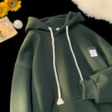 New in Solid Color Hooded Sweatshirts For Men And Women Y2K Streetwear Appliques Hoodies Autumn Oversize Fleece Pullover