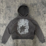 European And American New Dark Style Printed Oversized Hoodie Men Y2K