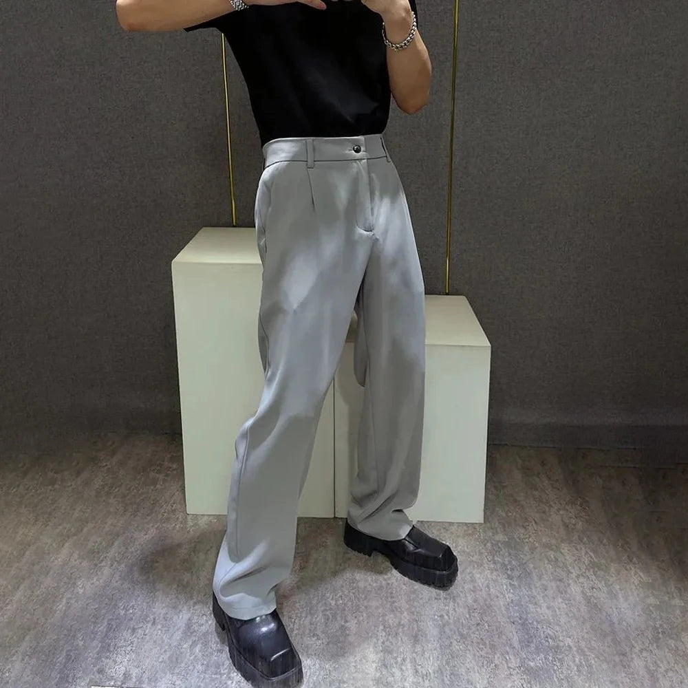 mens trousers british elegant casual pants autumn fashion temperament versatile business commuting straight pants mens clothing menswear bottoms