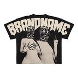 Trapwear Anime panel – New European And American Trendy Gothic Print Oversized T Sh