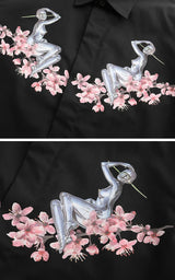 New 2021 luxury Men Classic Nude flowers Flora Fashion Cotton Casual Shirts Shirt high quality Pocket Short sleeves S 2XL #A36