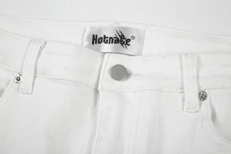 high street white knee pleated vertical stripe elastic fit skinny jeans male casual small leg jeans pants slim mens clothing unique jeans style 3676