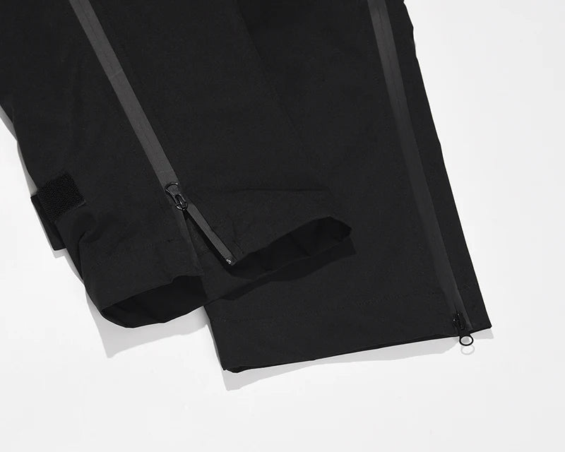 high street zipper pockets quick dry vibe style mens track pants elastic waist straight retro black casual trousers unique default style 455