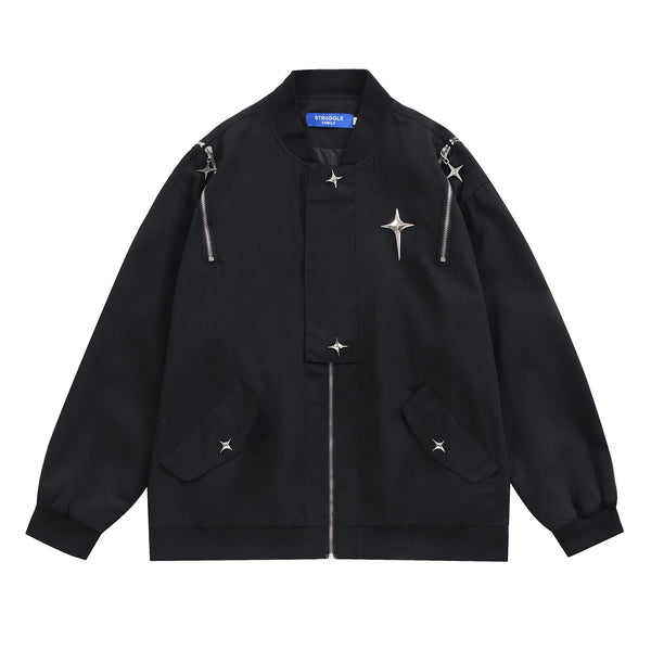 menswear fashion piece featuring original metal zipper up jacket mens and womens fashion casual oversize premium baseball uniform vintage cargo outwears design – premium quality jacket for men