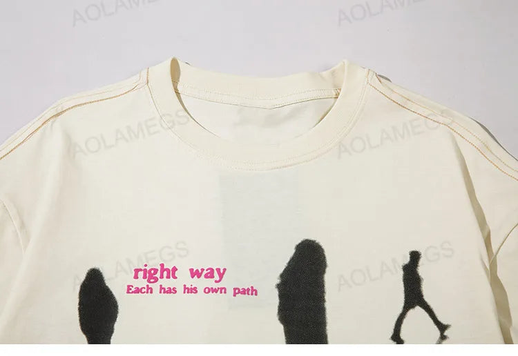 Anime Oversized shirt – Men Short Sleeve T Shirts Shadow Graphic Letter Print Tshirt